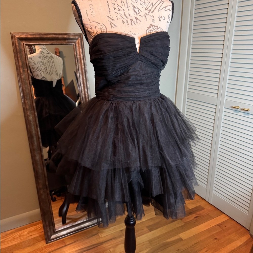 H&M Strapless Layered Black Dress
